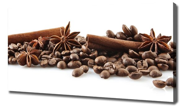 Imprimare tablou canvas Boabe de cafea scorțișoară
