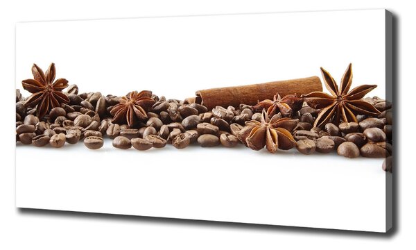 Tablou canvas Boabe de cafea scorțișoară