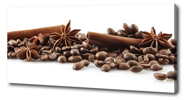 Imprimare tablou canvas Boabe de cafea scorțișoară