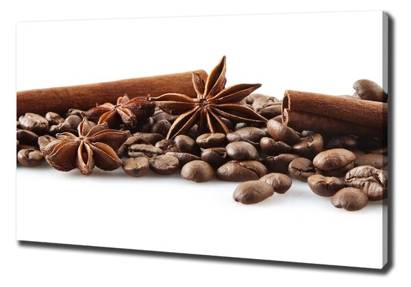 Imprimare tablou canvas Boabe de cafea scorțișoară