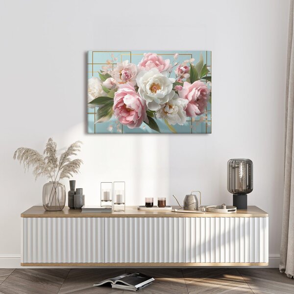Tablou flori elegante de bujor