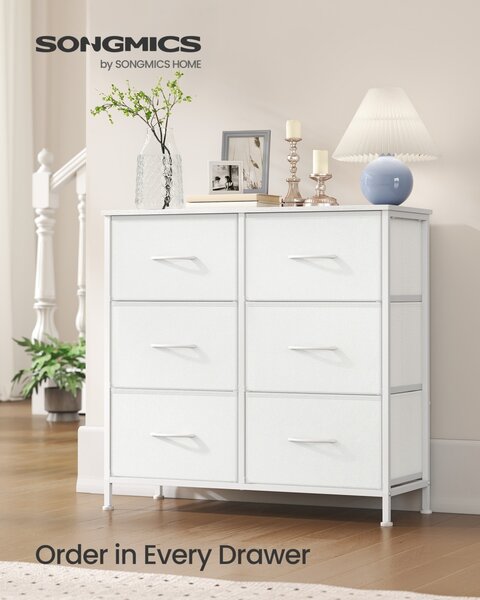 Comoda cu sertare Songmics Alb 76.7x30x73.7 cm