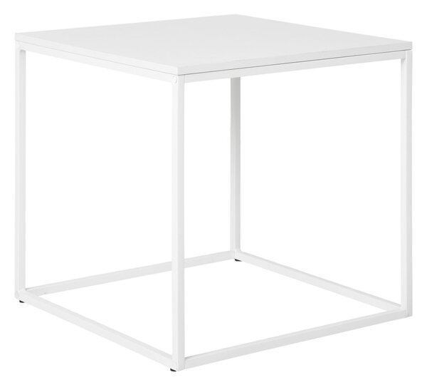 Măsuță depozitare, design modern, cadru alb, 45 x 45 x 45 cm