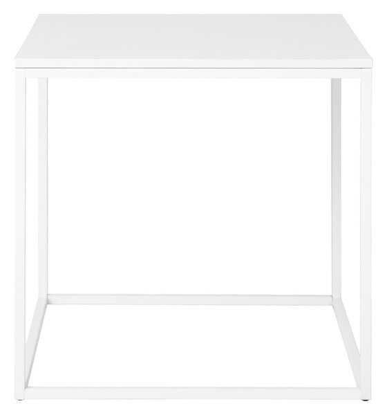 Măsuță depozitare, design modern, cadru alb, 45 x 45 x 45 cm
