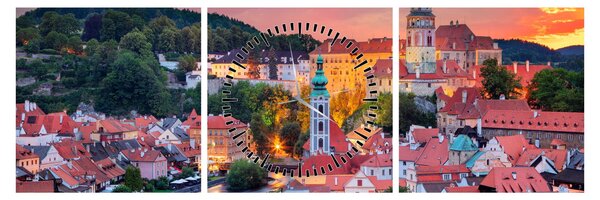 Tablou - Český Krumlov (cu ceas) (90x30 cm)