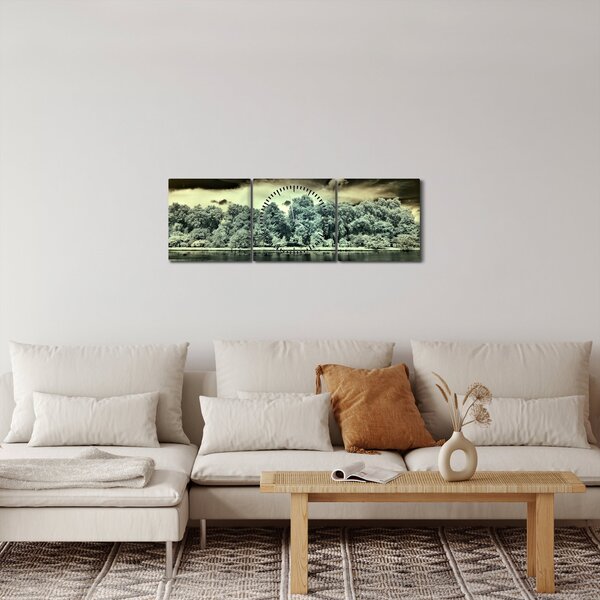 Tablou suprafeței de apă (cu ceas) (90x30 cm)