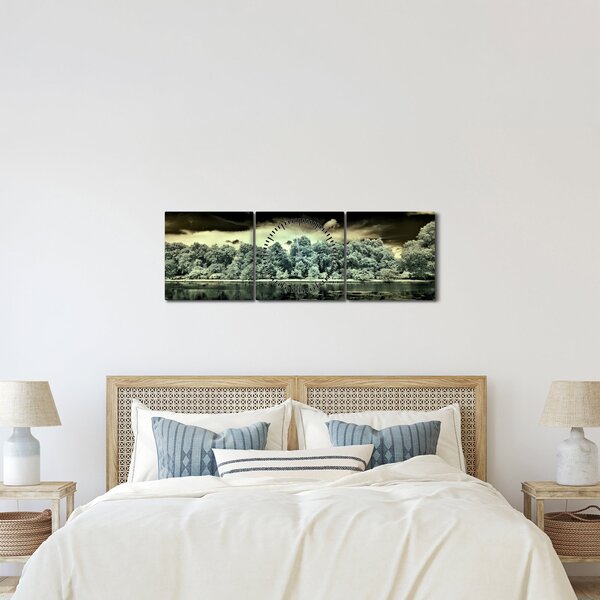 Tablou suprafeței de apă (cu ceas) (90x30 cm)