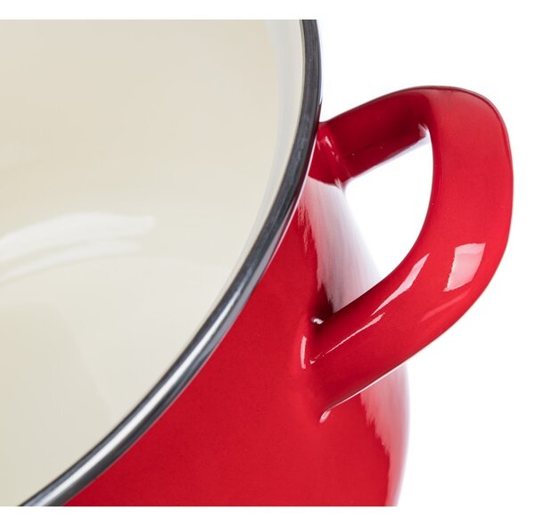 Oală emailată cu capac Banquet Milton roșu, 20 cm, 3,4 l, 20 cm