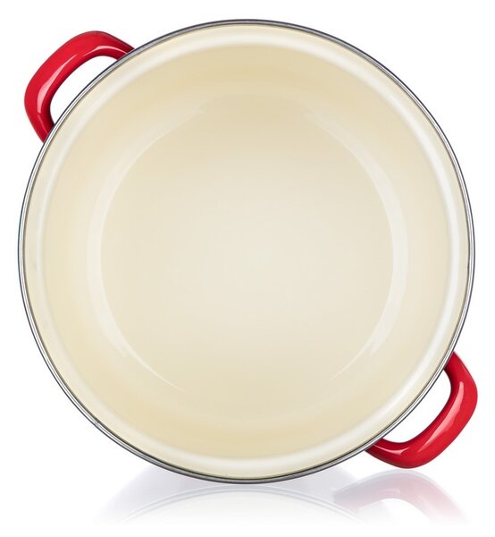 Oală emailată cu capac Banquet Milton roșu, 20 cm, 3,4 l, 20 cm