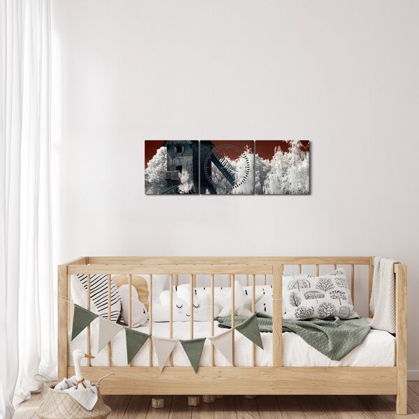 Tablou cu moară (cu ceas) (90x30 cm)