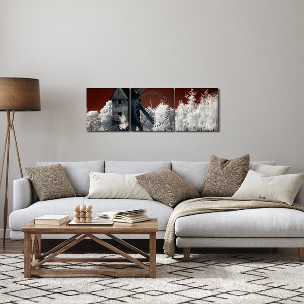Tablou cu moară (cu ceas) (90x30 cm)
