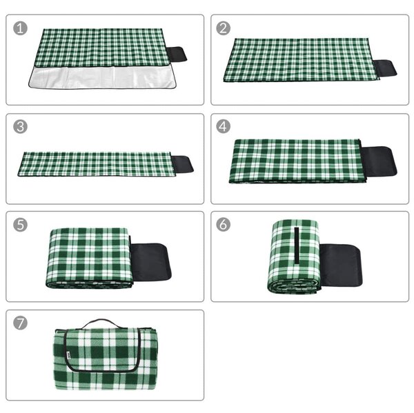 Pătură de picnic, pătură de plajă, 2x2 m, în carouri