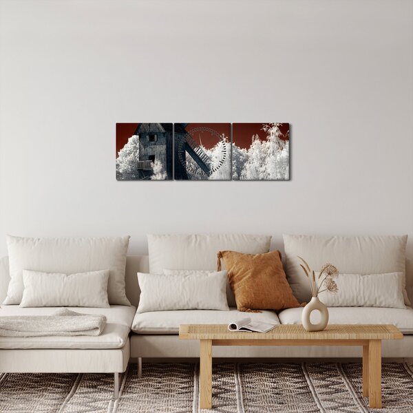 Tablou cu moară (cu ceas) (90x30 cm)