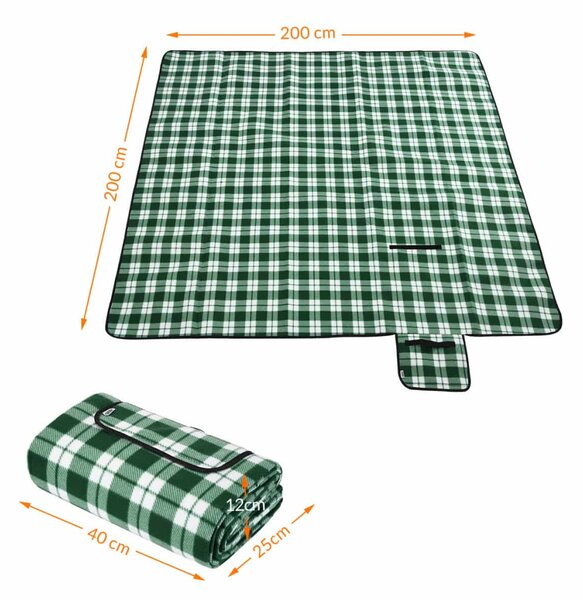 Pătură de picnic, pătură de plajă, 2x2 m, în carouri
