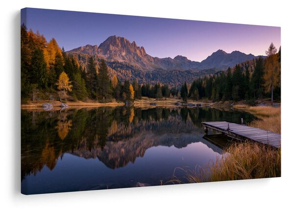Tablou lac montan de toamnă
