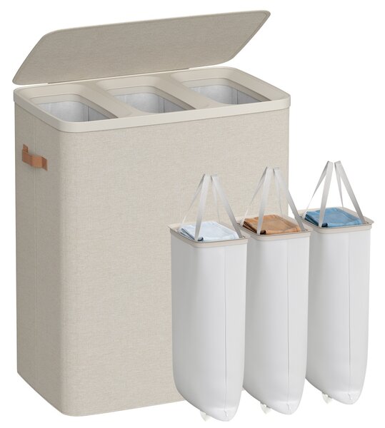 Cos de rufe Songmics Bej 64x40x75 cm