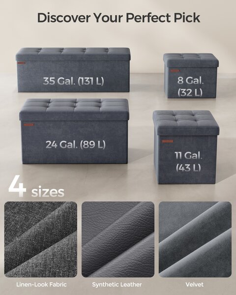 Cufar depozitare Songmics Gri 110x38x38 cm