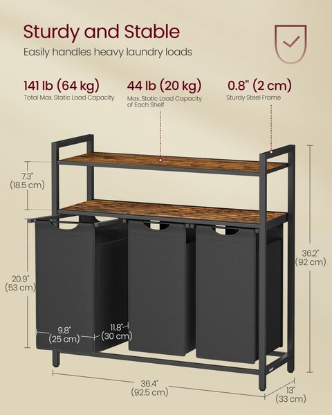 Cos de rufe Vasagle Maro 92.5x33x92 cm