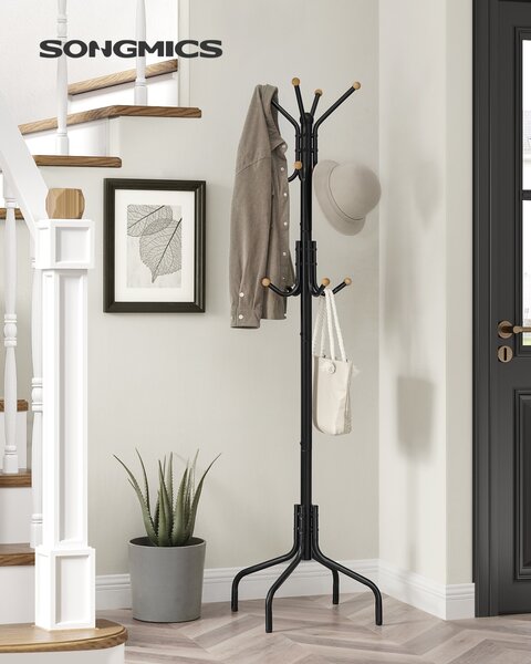 Cuier tip pom Model Balcano, Negru, 55x55x180 cm