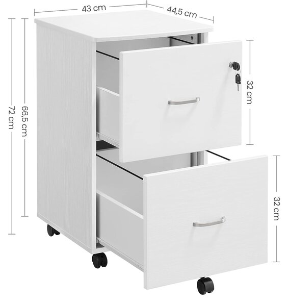 Fiset, dulap birou Vasagle Alb 54.4x43.8x40 cm