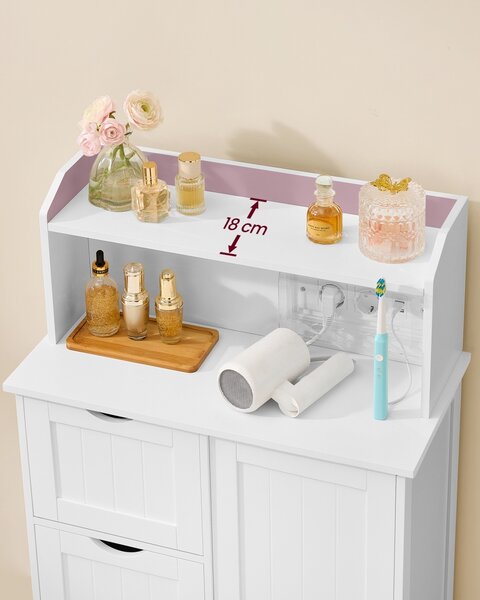 Dulap depozitare baie Vasagle Alb 60x30x100.5 cm
