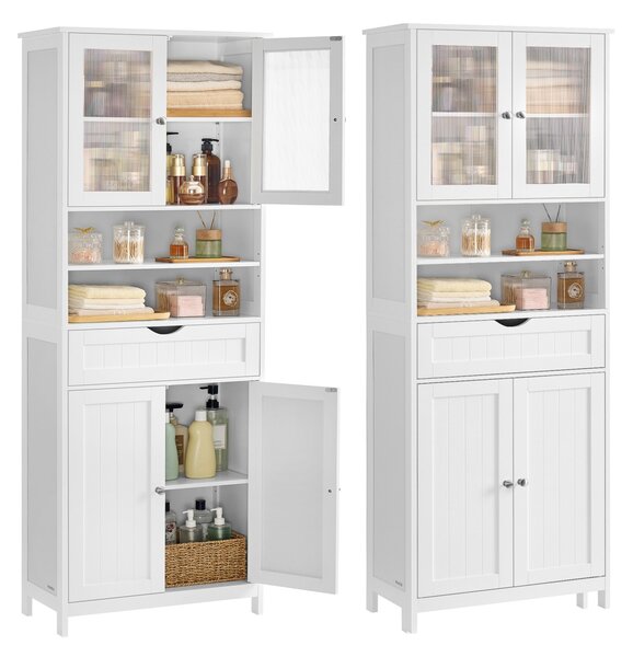 Dulap depozitare baie Vasagle Alb 60x30x170 cm