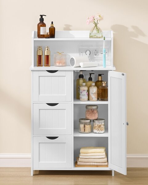 Dulap depozitare baie Vasagle Alb 60x30x100.5 cm