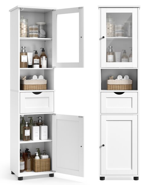 Dulap depozitare baie Vasagle Alb 40x30x165 cm