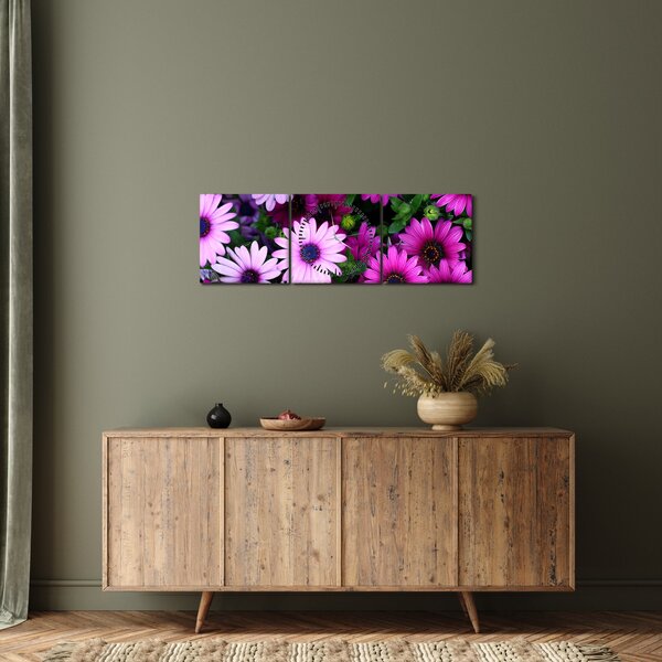Tablou - Flori (cu ceas) (90x30 cm)