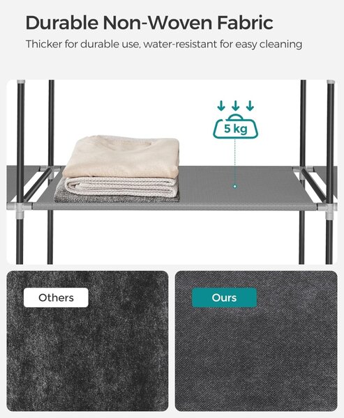 Dulap Textil Modular cu 4 Zone de Agățare – Colecția SONGMICS