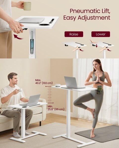 Masuta de laptop Vasagle Alb 80x45x102 cm