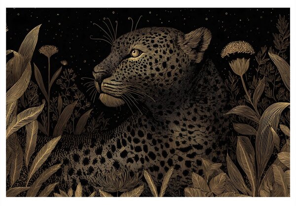 Tablou leopard în jungla de noapte