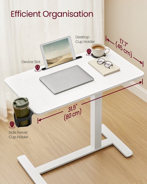 Masuta de laptop Vasagle Alb 80x45x102 cm