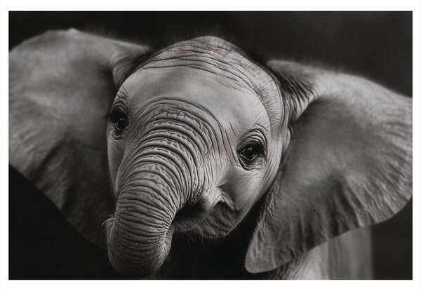 Tablou pui de elefant în detaliu