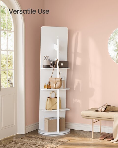 Oglinda de podea rotativa Songmics Alb 45x45x163 cm