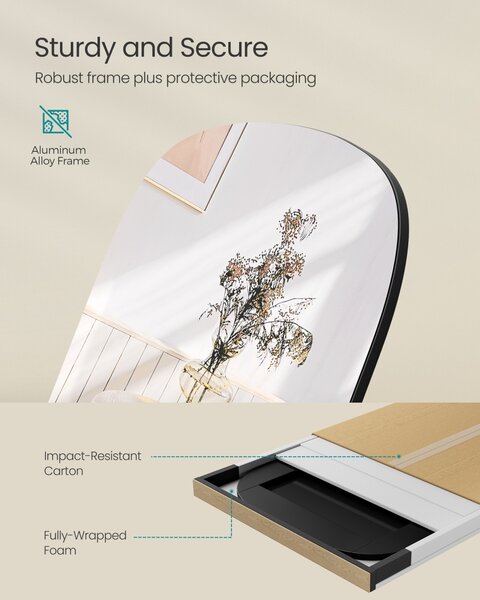 Oglinda de podea Songmics Negru 160x50x3.8 cm