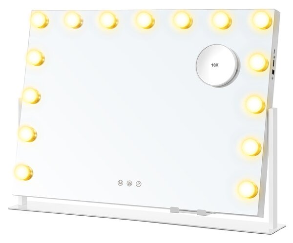 Oglinda de toaleta si machiaj V1 LED Songmics Alb 62.5x10x45.8 cm