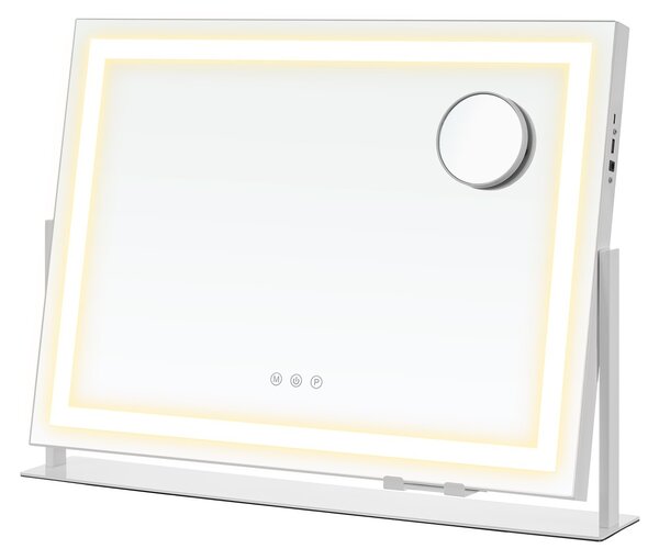 Oglinda de toaleta si machiaj V2 LED Songmics Alb 62.5x10x45.8 cm
