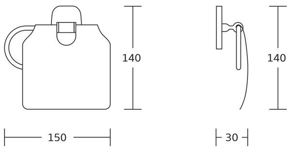 Suport pentru hârtie igienică AQUALINE RB107 Rumba cu capac, argintiu