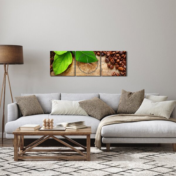 Tablou - Cafea (cu ceas) (90x30 cm)
