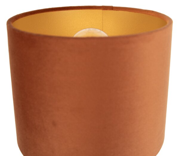 Lampă de perete bronz cu braț flexibil și abajur portocaliu cu interior auriu 18cm - Brescia Combi