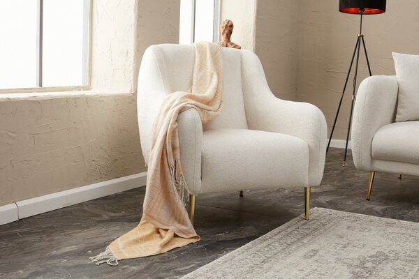 Atelier Del Sofa, Fotoliu Aergul alb-auriu 77/70/77 cm