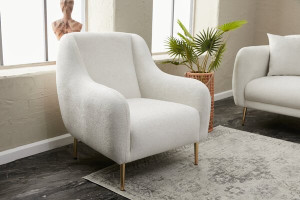 Atelier Del Sofa, Fotoliu Aergul alb-auriu 77/70/77 cm