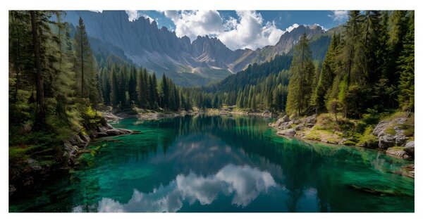 Tablou reflexia munților în lac
