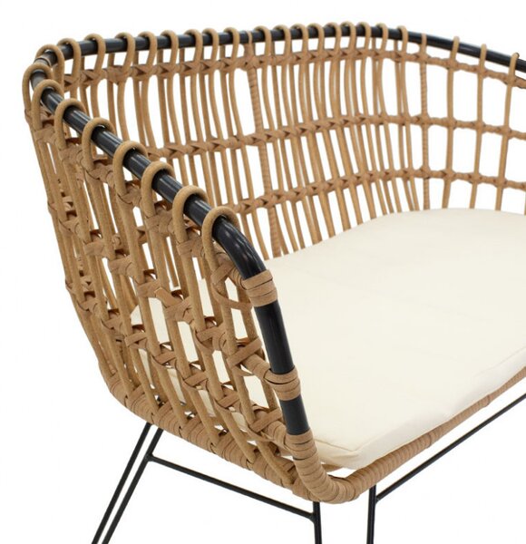 Canapea de Gradina Naoki Negru - Natural 120x55x79 cm