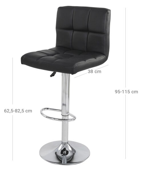 Set 2 buc. Scaune de bar Songmics Negru 46x42x118.5 cm