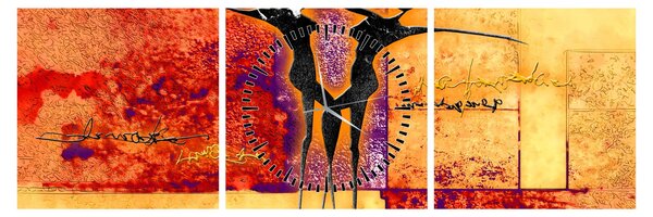 Tablou - Zeița africană (cu ceas) (90x30 cm)