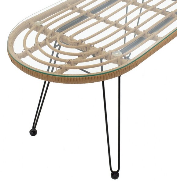 Masa de Gradina Naoki Negru - Natural 100x45x46 cm