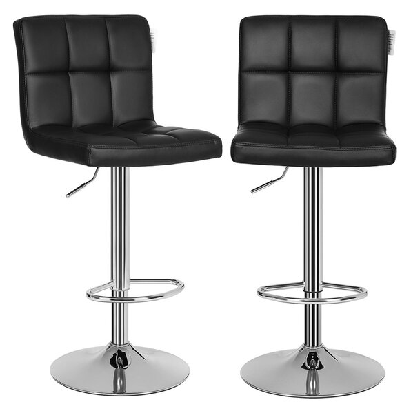 Set 2 buc. Scaune de bar Songmics Negru 46x42x118.5 cm