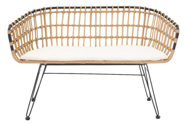 Canapea de Gradina Naoki Negru - Natural 120x55x79 cm